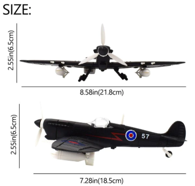 4D model nacvakávací stavebnice Spitfire (černá) 1:48