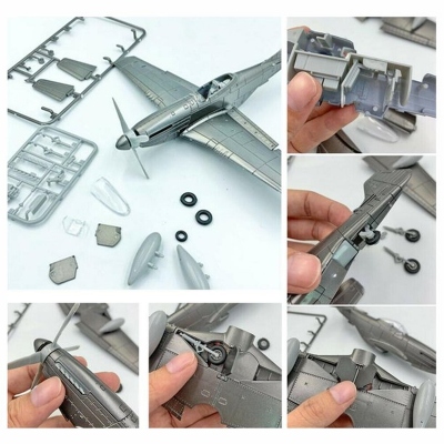 4D model nacvakávací stavebnice P-51D (šedá) 1:48 (DOČASNĚ VYPRODÁNO)