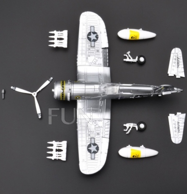 4D model nacvakávací stavebnice Corsair F4U (stříbrná) 1:48 (2x)